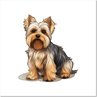 Biewer Terrier Dog Illustration Posters and Art